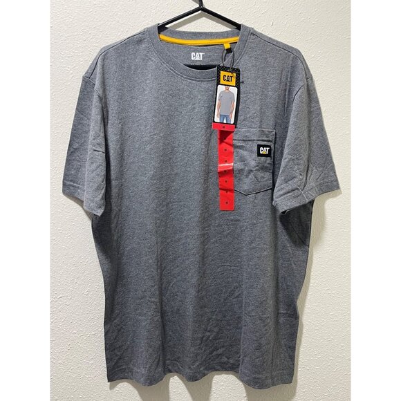 Caterpillar NWT Mens Gray Short Sleeve Crew Neck Pocket T-Shirt, Medium, New - Picture 7 of 13